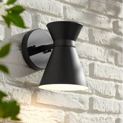 Two (2) John Timberland Vance 8” LED Modern Outdoor Wall Light Sconce, Black Brand New!