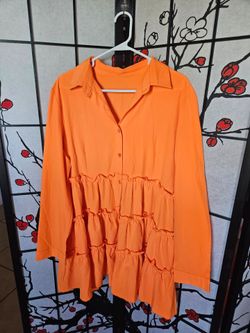 Orange Ruffle Shein Dress 2xl