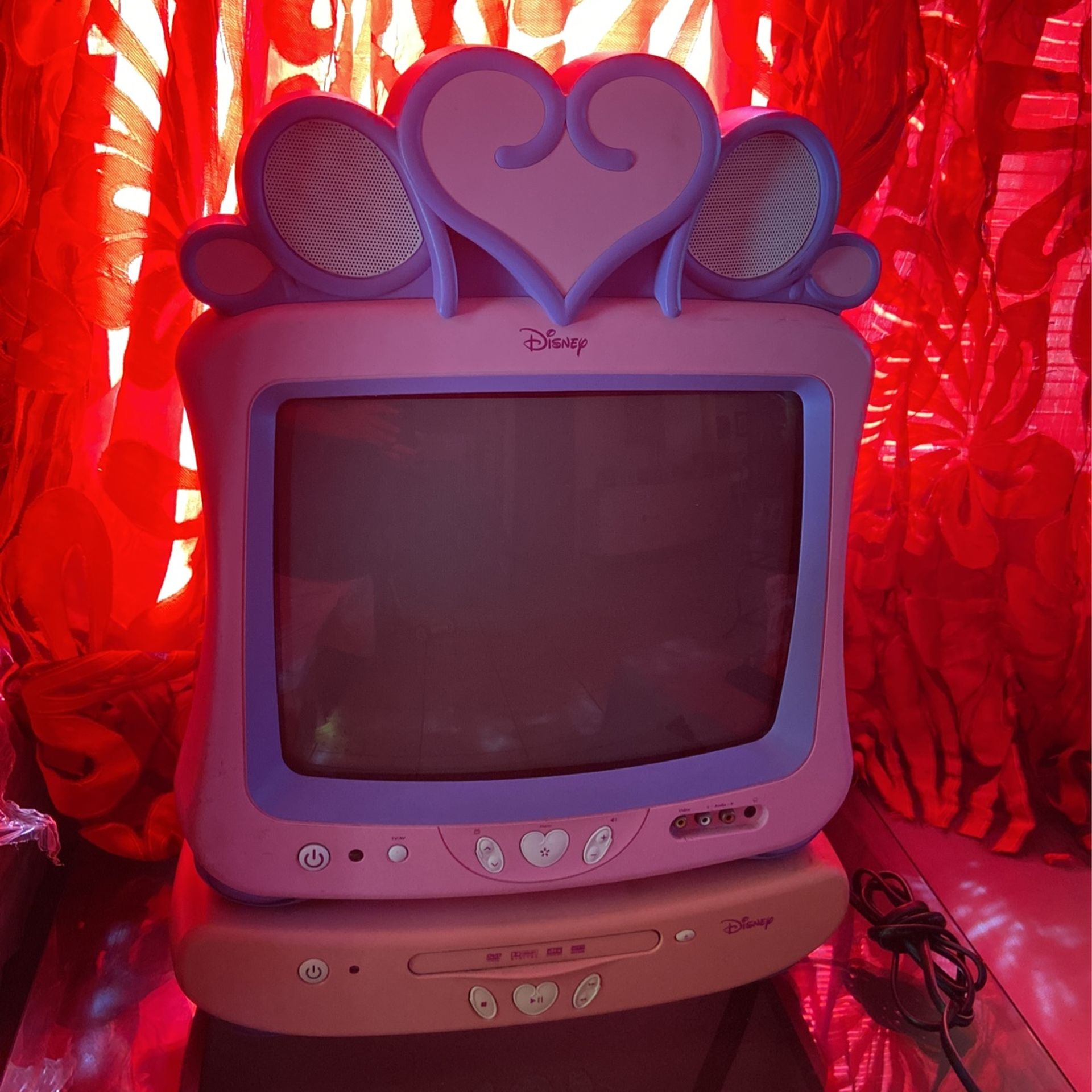 Vintage Disney Memorex Princess Pink 19" TV DVD Combo No Remote TESTED RARE