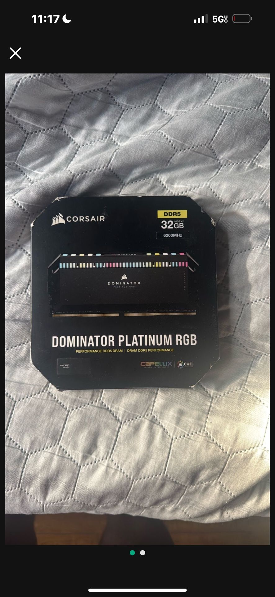 Corsair Dominator Platinum RGB 32 GB (2x16GB) DDR5 DRAM 6200MT/s