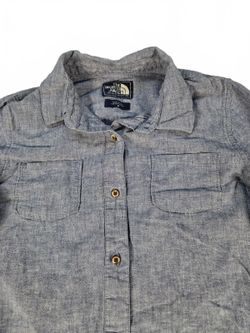 The North Face Chambray Linen Cotton Button Down Shirt Wmn S/M Utility Hiking