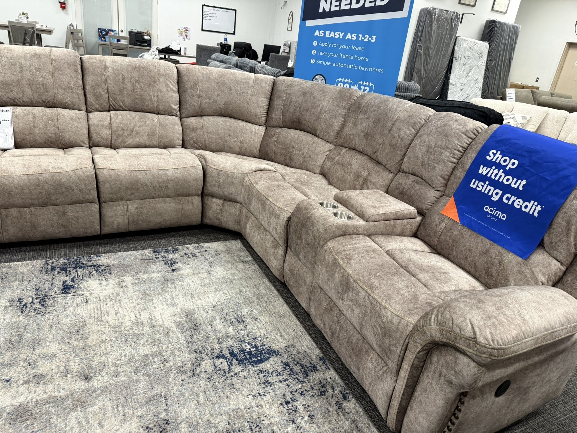 Tan Sofa Sectional Recliner Set - Free Delivery Promo 