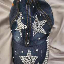 Denim Hat With Bling