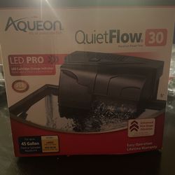 AQUEON QUIET FLOW 30 POWER FILTER FOR AQUARIUMS. 200 GPH.