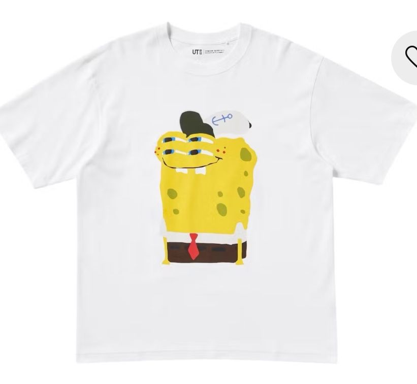 New Uniqlo x SpongeBob Squarepants x Cactus Plant Flea Market White Tee Size L