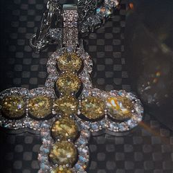 Yellow Moissanite Diamond VVS1 Pendant Necklace 