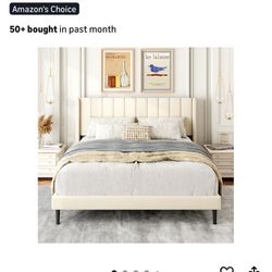 BRAND NEW STILL IN BOX Cream Color Queen Size Bed ( Mattes Not Included)