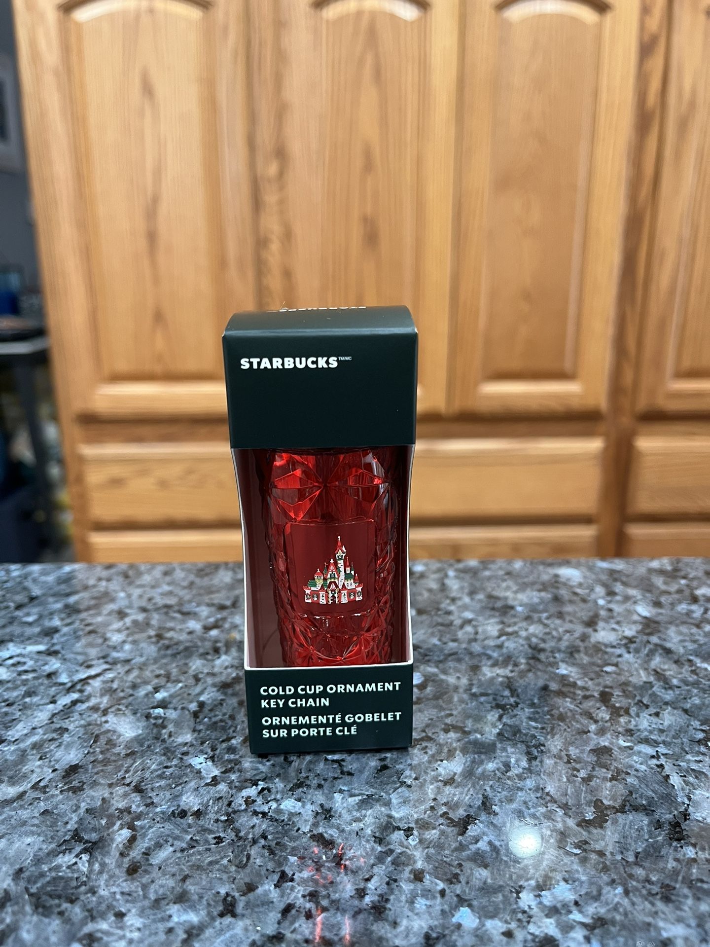 Disney Parks Cinderella Castle Christmas Starbucks Cup Ornament Keychain. Brand New Factory Sealed