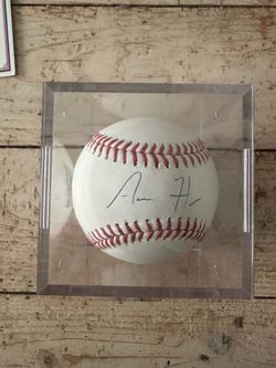 Aaron Hicks Signed Baseball