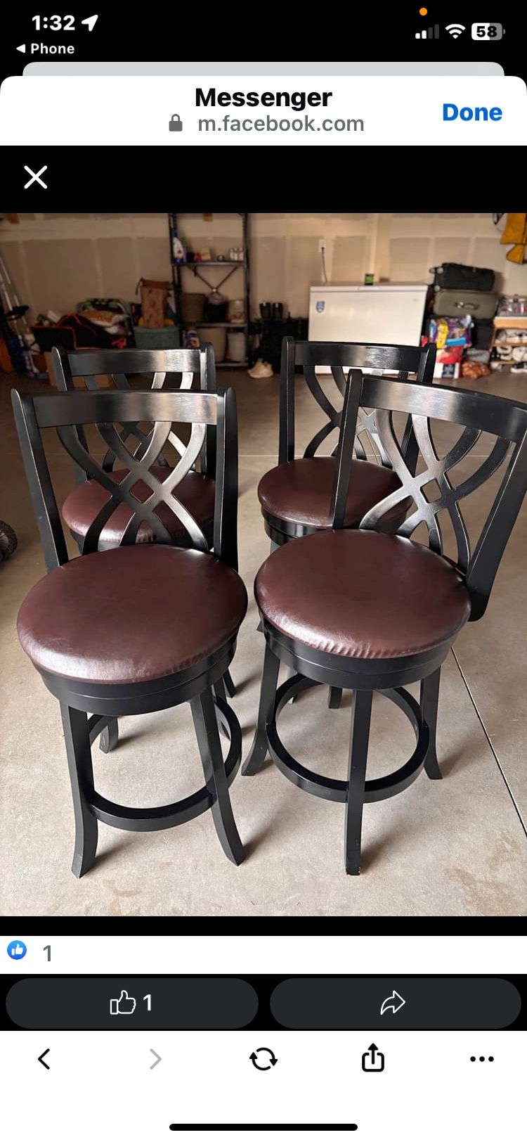 3 Swivel Bar Stools