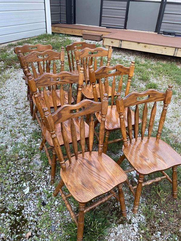 8 wood kitchen chairs for Sale in St. Louis, MO - OfferUp