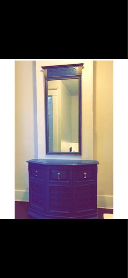 Moving Sale- Vintage Jasper Cabinet and Mirror