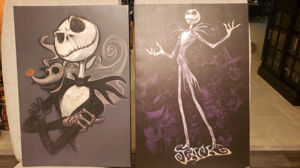 Nightmare Before Christmas Disney exclusive canvas art prints.