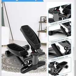 Mini Stepper Steppers for Exercise, Equipment with Resistance Bands, with 330lbs Weight Capacity for Home Workouts Black