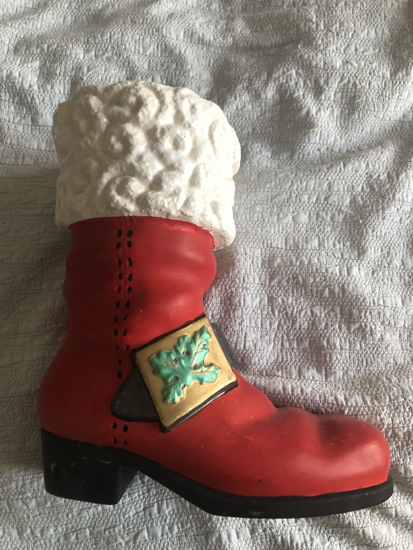 vintage ceramic vase Christmas boot