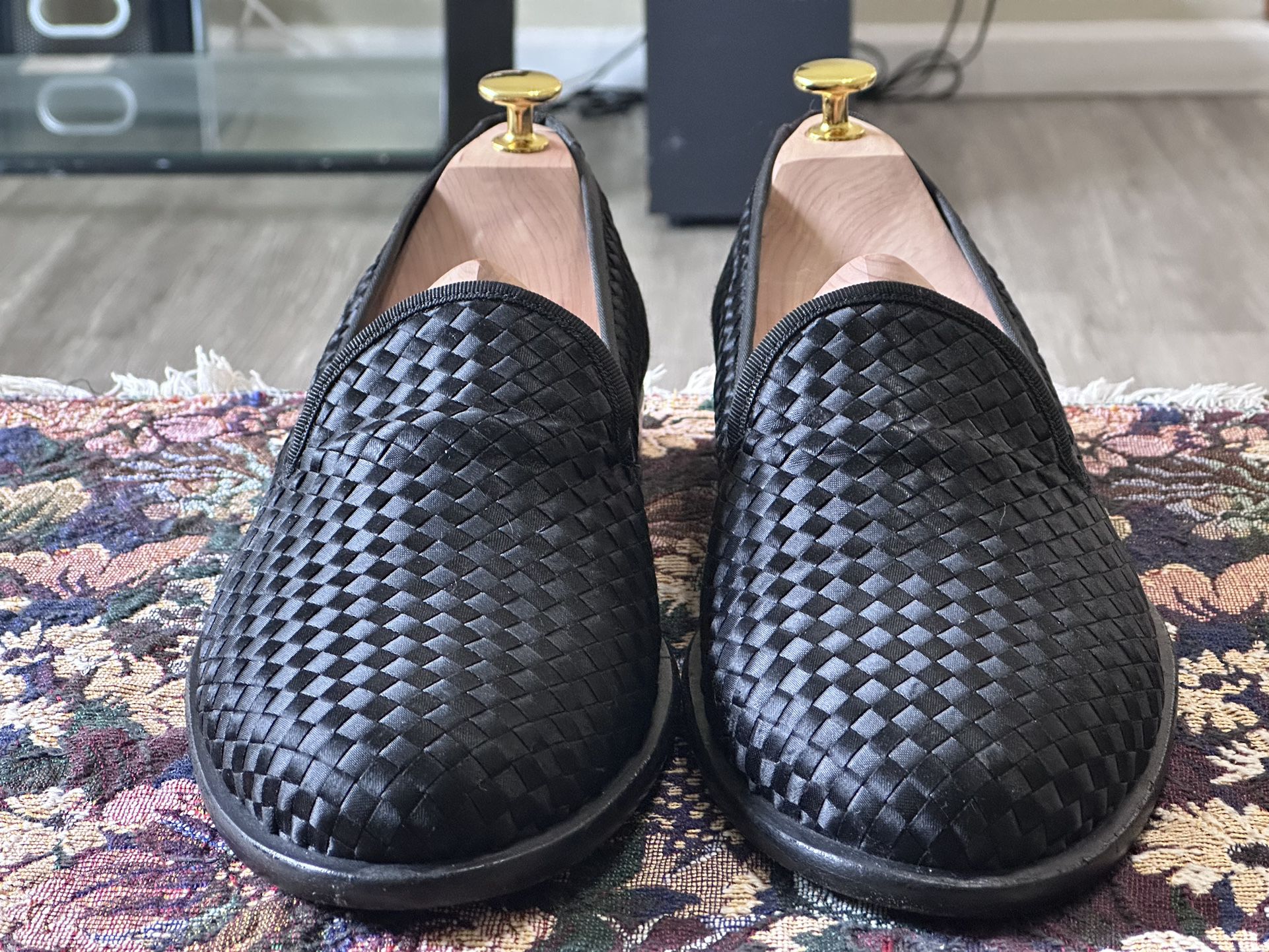 BRAGANO Handcrafted In Italy Woven Loafers Size 12 M
