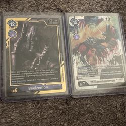 Digimon Secret Alternate Art Beelzemon And Super Rare Millenniummon