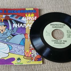 Inspector Gadget Book & Record Recording Curse of the Pharaoh Peter Pan 1981


