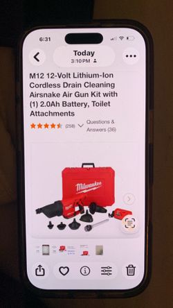 Milwaukee M 12-Volt Lithium-Ion Cordless Drain Cleaning Airsnake Air Gun Kit