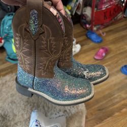 SHYANNE GIRLS' GLITTERAMA WESTERN BOOTS - BROAD SQUARE TOE