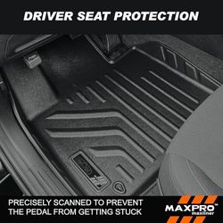 Premium MAXPRO All Weather Floor Mats for 2024-2026 Ford Ranger Raptor SuperCrew Cab Custom Fit Floor Liners 1st&2nd Row Set Waterproof TPE Anti-Slip 