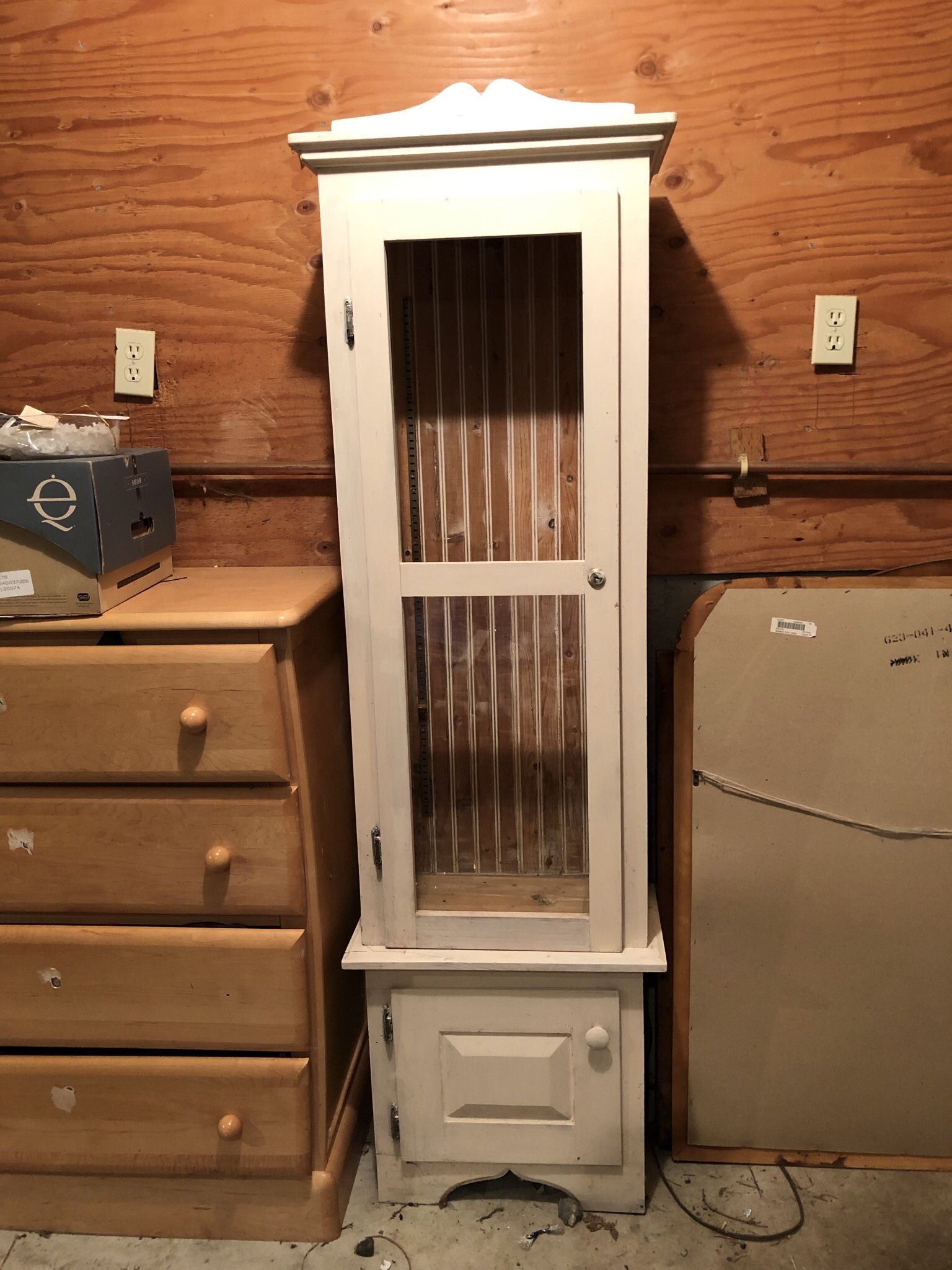 Wood Display Curio Hutch Cabinet