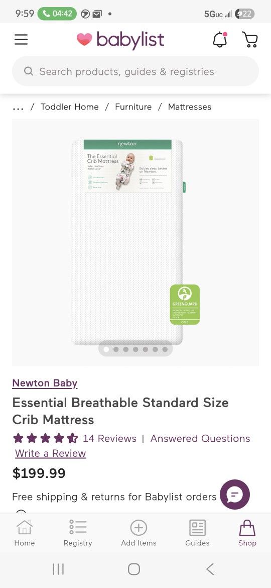 Newton BABY - Essential Crib MATTRESS Best Offer