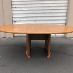 Danish Ansagar Mobler Solid Teak Wood Dining Table (1 Leaf) Mid Century Modern Style 