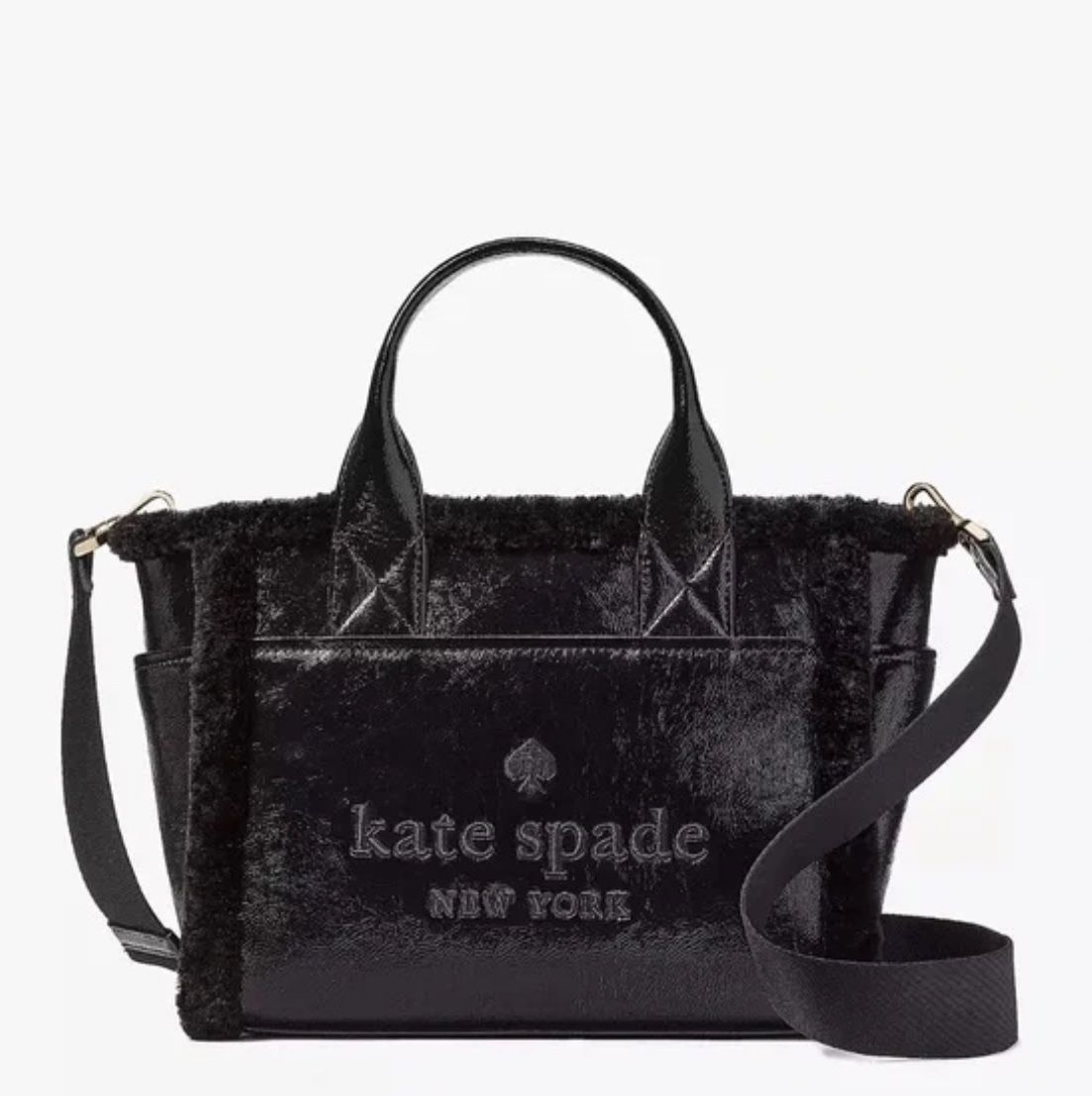 Kate Spade Jett Shearling Small Tote, Black