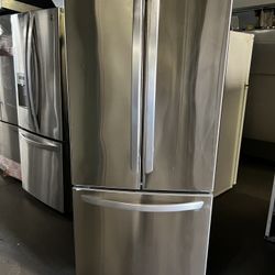 Lg 30”Wide French Style Stainless Steel Refrigerator 