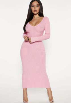 Fashion Nova Knit Pink Dress