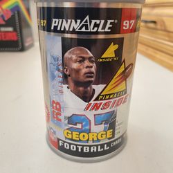 1997 PINNACLE EDDIE GEORGE "FOOTBALL CARDS IN CAN" 6 CARDS - OILERS