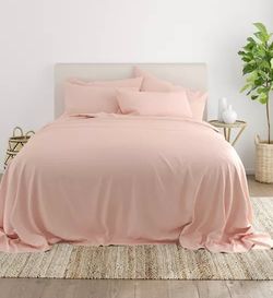 Ienjoy Home PREMIUM Solids in Style 6-Pc. Sheet Set, Queen- Blush Color