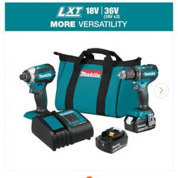 Makita
18V LXT Lithium-ion Brushless Cordless 2-Piece Combo Kit 3.0Ah Driver-Drill/ Impact Driver