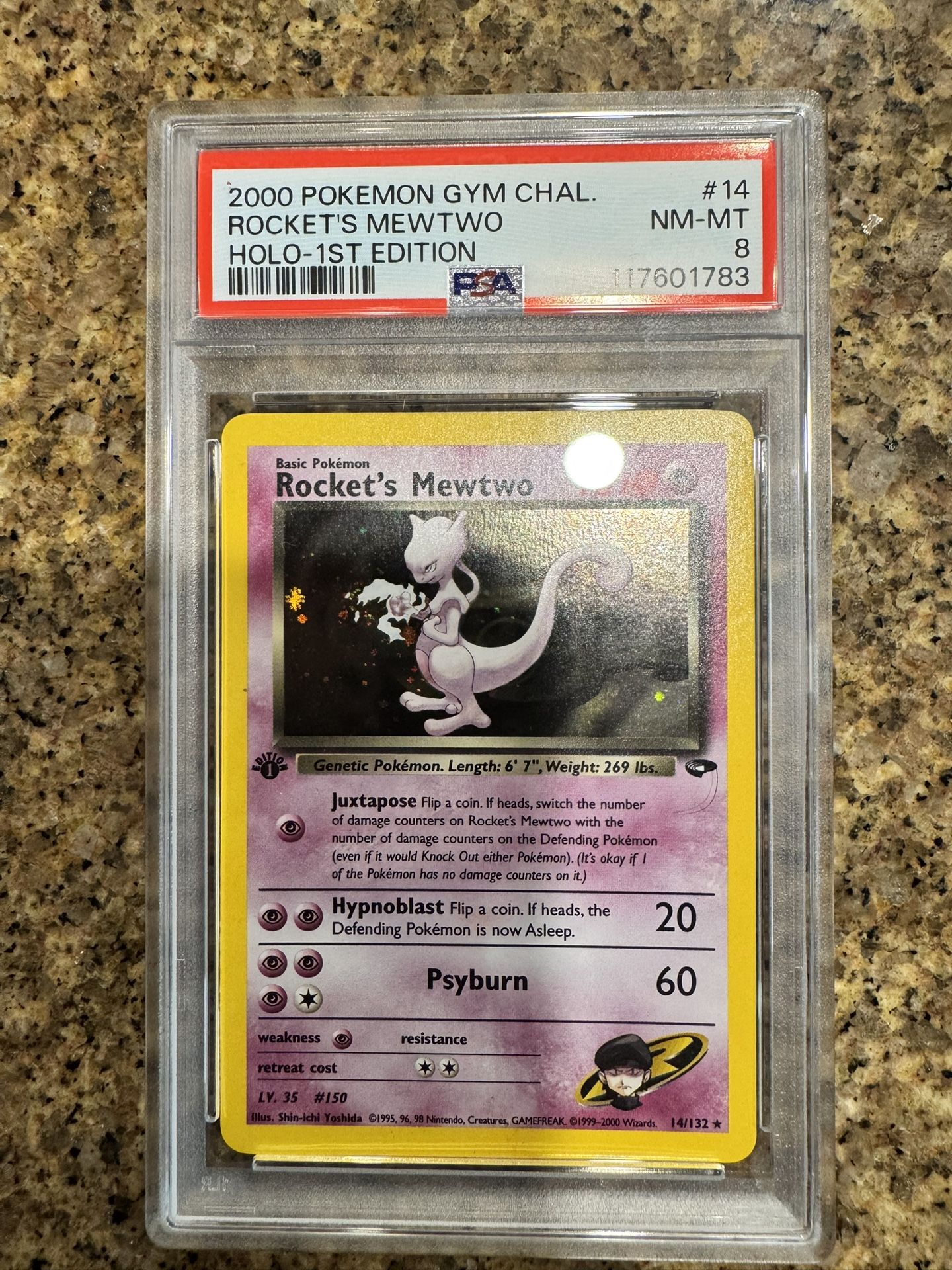 PSA 8 Rockets Mewtwo 1st Edition Pokemon Card