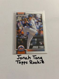 Jonah Tong New York Mets Pitcher Topps Rookie Card.