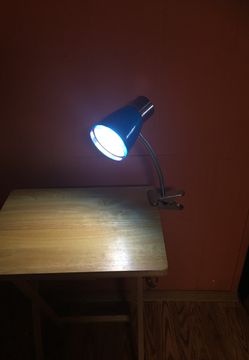 Blue Clam on Desk Lamp