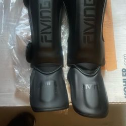 FIVING Martial Arts Shin Guards Padded Adjustable New 