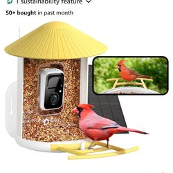 NETVUE by Birdfy Smart Bird Feeder with Camera, Bird Watching Camera Auto Capture Birds & Motion Detection, Outdoor 1080P Bird Feeder Camera with Sola