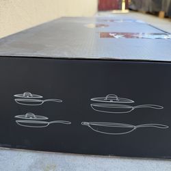 HexClad Hybrid 7-Piece Cookware Fry Pan Set 8”  10”  12” Inch W/ Lids & 12” Wok