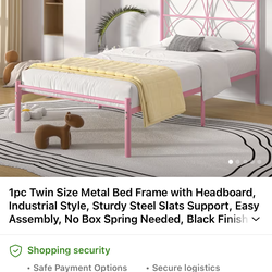 Pink twin bed frame