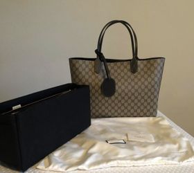 GUCCI medium turnaround reversible tote with customized organizer (etsy)