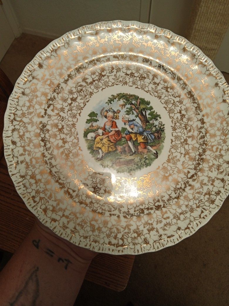 22k Warranted Gold China Plate W/George WA