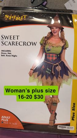 Spirit Sweet Scarecrow Halloween Costume Plus Size 1X