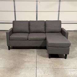 New Dark Gray L-Shaped Sofa / Couch (Can Deliver)