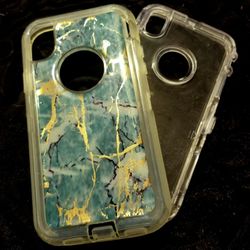 New Color Shock Case For Iphone Xr, With Marble Green Design