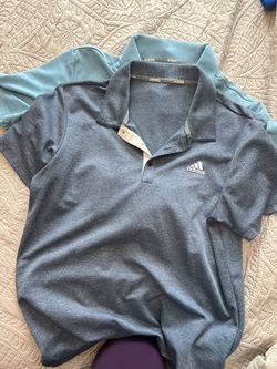 Men’s Golf Adidas Golf Shirts Medium $20 for Both.