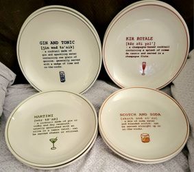 Two Sets Of Eight Pottery Barn Cocktails Defined Luncheon  Plates