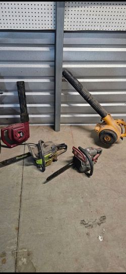 Gas Chainsaw and Leaf Blower Lot