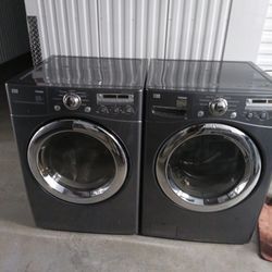 LG Glass Front Washer And Dryer Set 